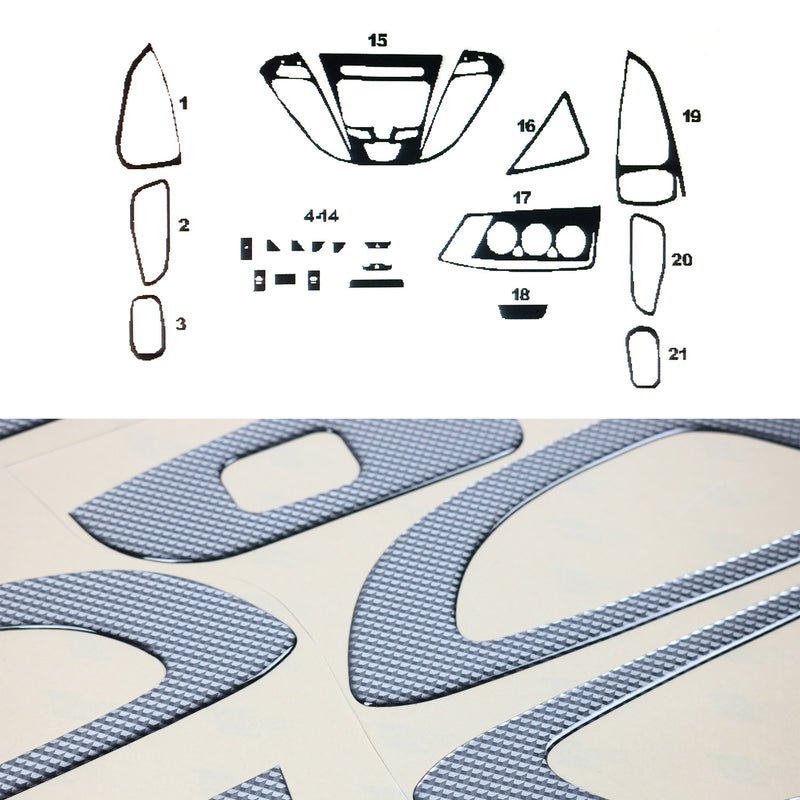 Decorazione interna abitacolo per Ford Tourneo Custom 2012-2024 effetto carbonio 22 pezzi
