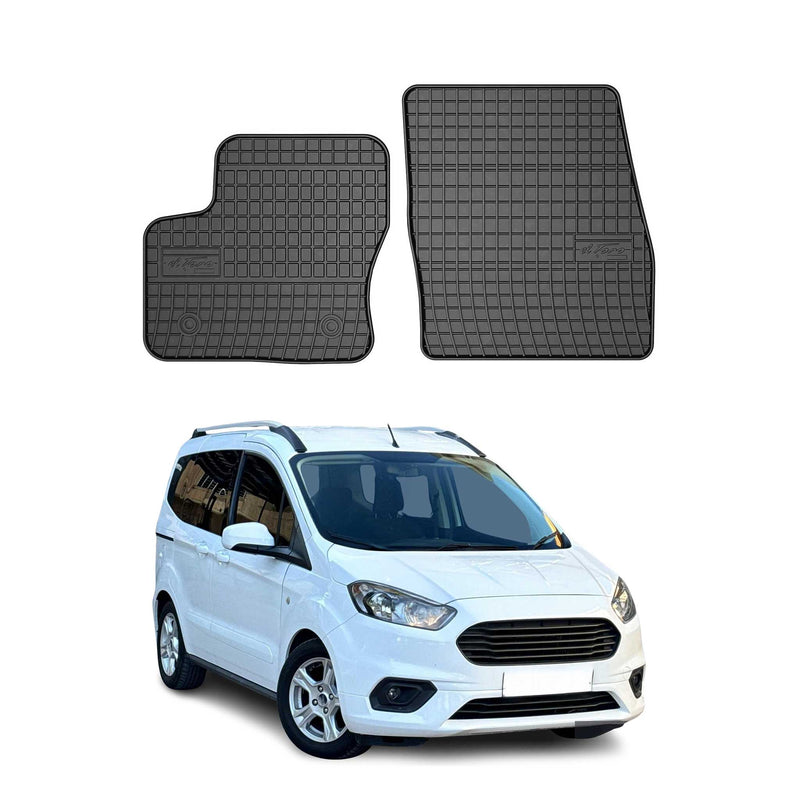 Tappetini in TPE neri per Ford Tourneo Courier 2014-2018, 2 pezzi