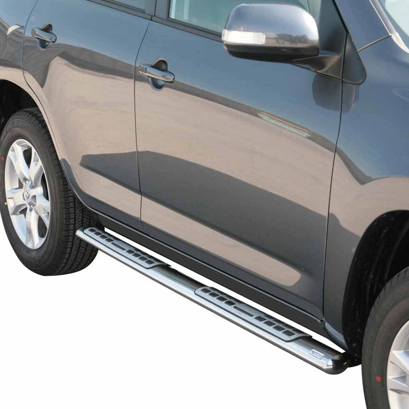 Minigonne laterali in acciaio inossidabile per Toyota RAV4 XA30 2009-2010 Argento