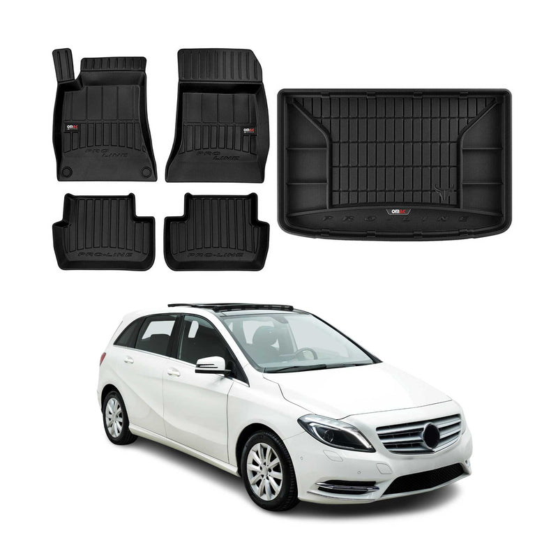 Set di tappetini e vaschetta per bagagliaio OMAC per Mercedes Classe A W176 2012-2018 in gomma