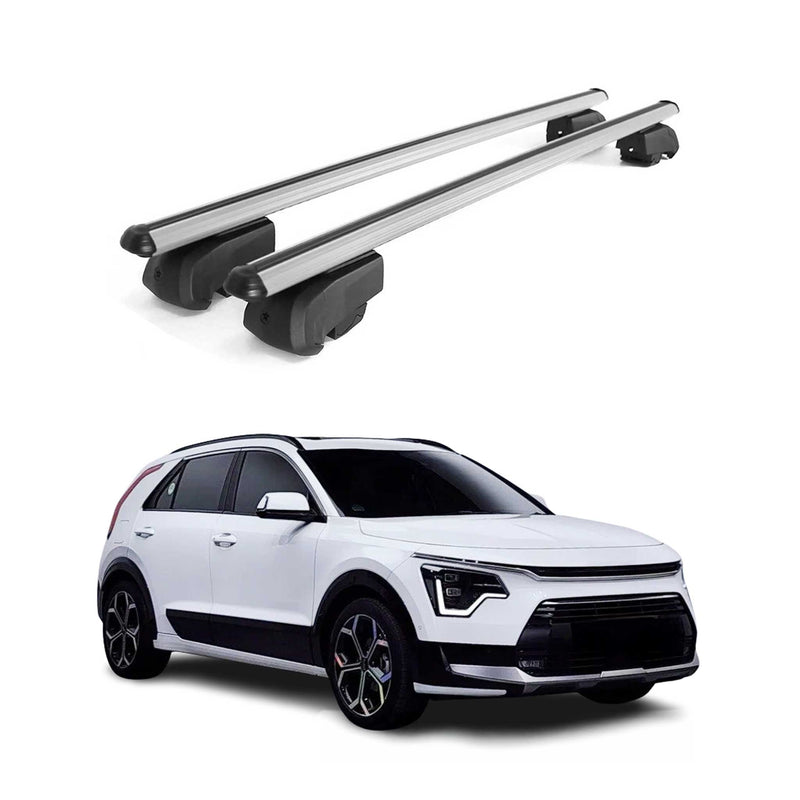 Portapacchi da tetto per Kia Niro 2022-2025 barre trasversali ABE in alluminio argento 2x