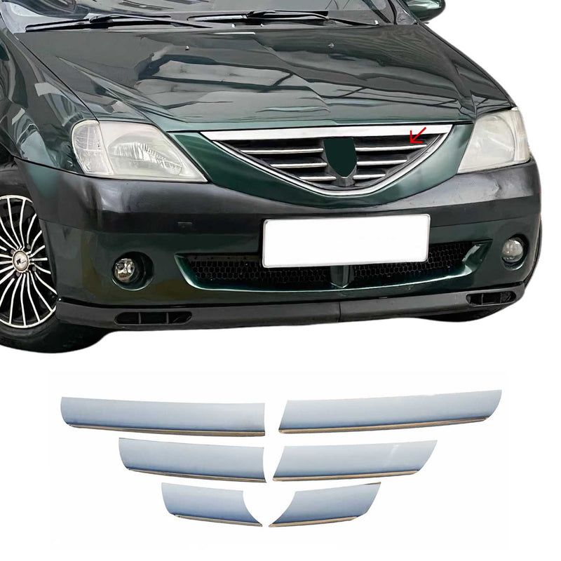 Strisce griglia radiatore per Dacia Logan 2004-2008 acciaio inox argento 6 pezzi