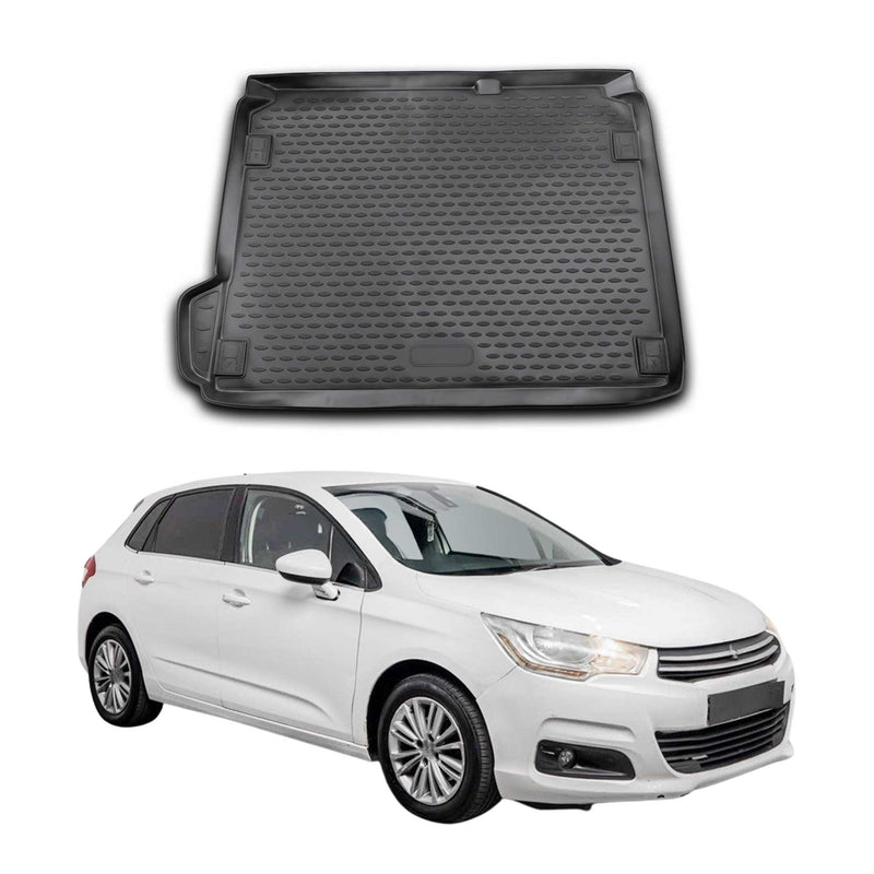 Tappetino per bagagliaio per Citroen C4 2010-2021 in gomma TPE nero