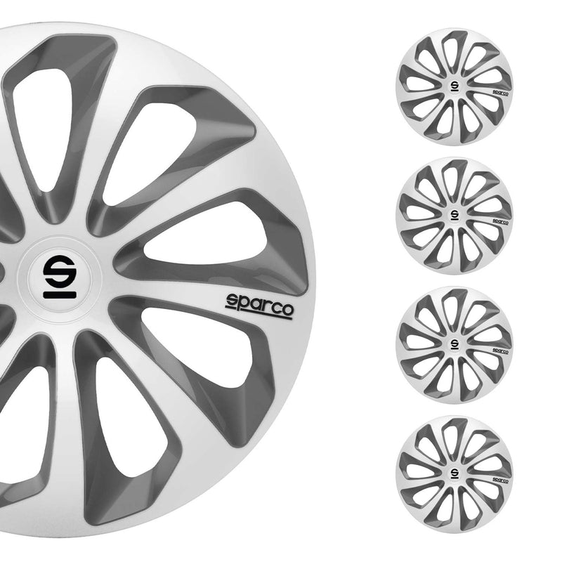 Coprimozzi Sparco 15 pollici Sicilia Grigio Argento 4 pezzi