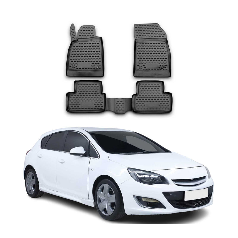2009-2018 Opel Astra J Fußmatten TPE Schwarz 4 tlg