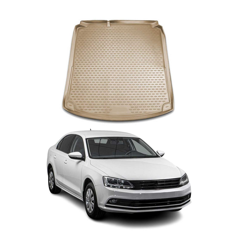 Tappetino per bagagliaio in gomma TPE beige per VW Jetta 2010-2018