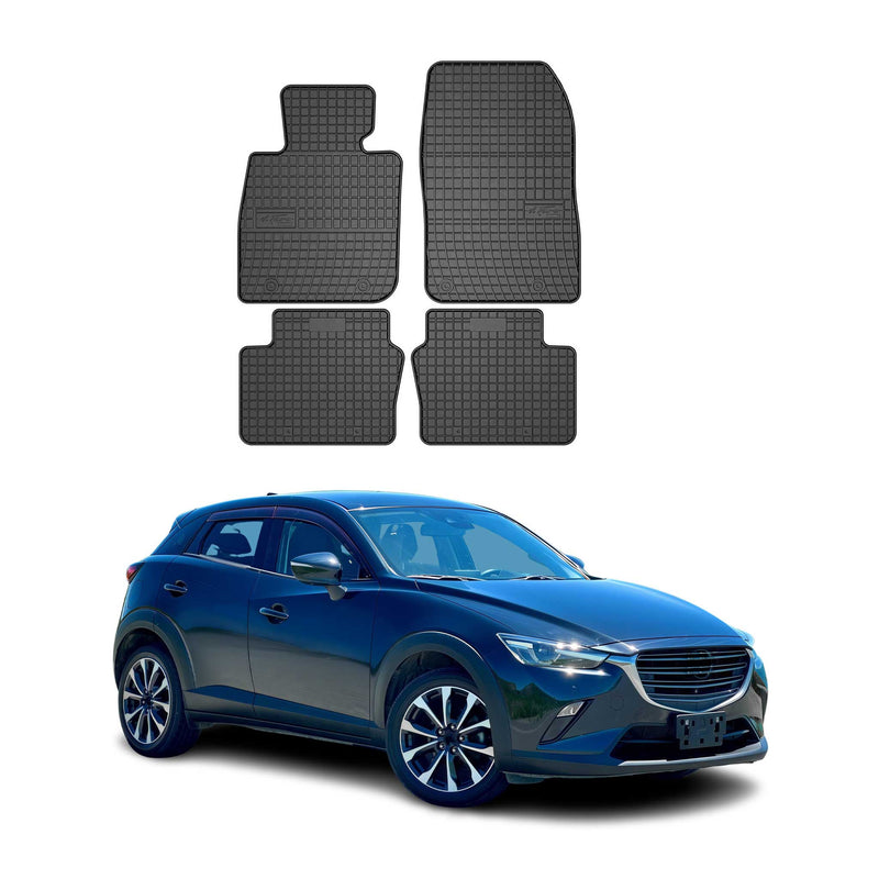 Tappetini in gomma neri per Mazda CX-3 DK 2015-2020, 4 pezzi.
