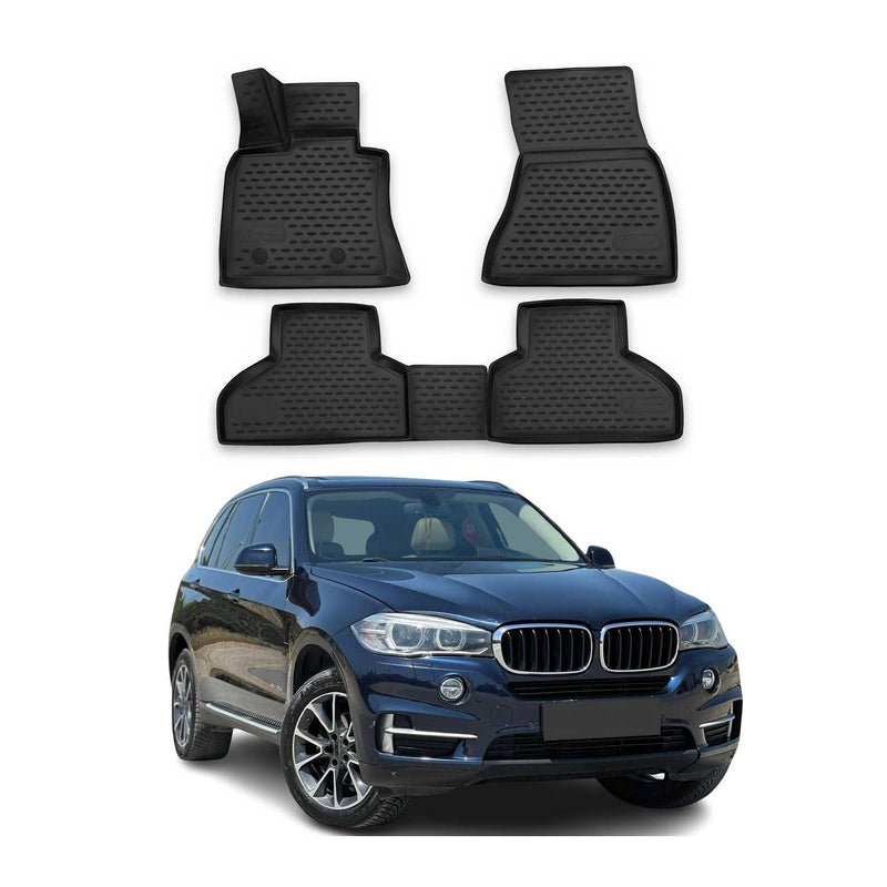Tappetini BMW X5 F15 F85 2013-2018 in TPE nero, 4 pezzi