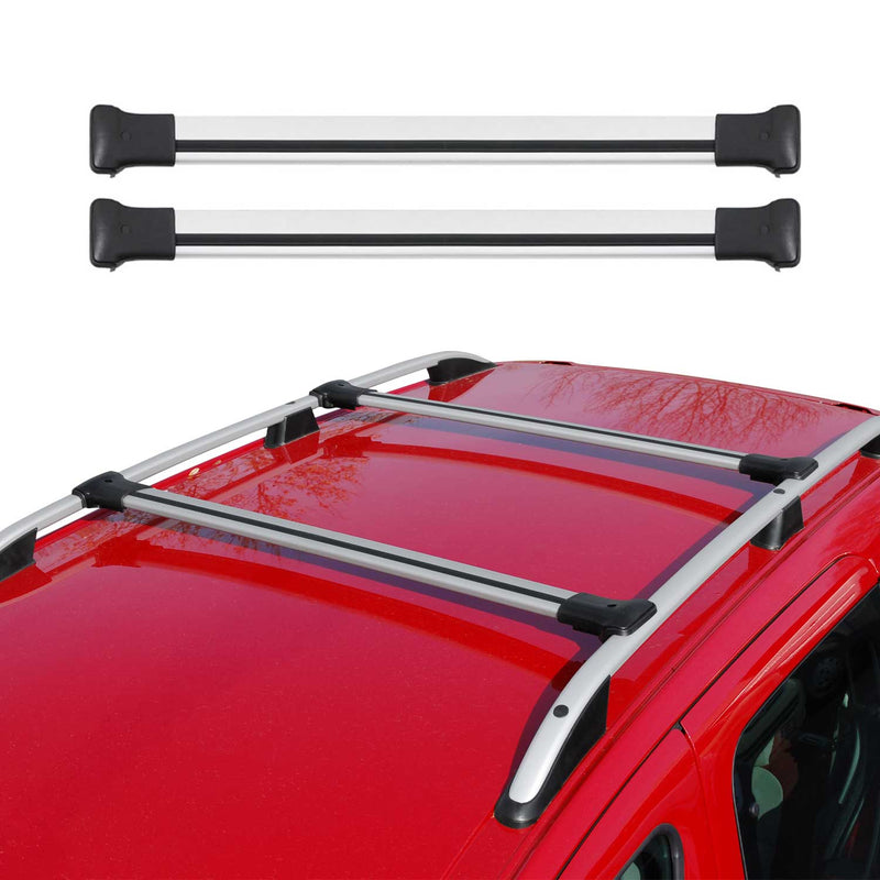 Portapacchi da tetto per VW Caddy 2003-2020, grigio alluminio, 2x