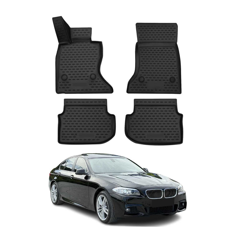 Tappetini in gomma neri per BMW Serie 5 Berlina Touring F10 F11 2010-2013, 4 pezzi