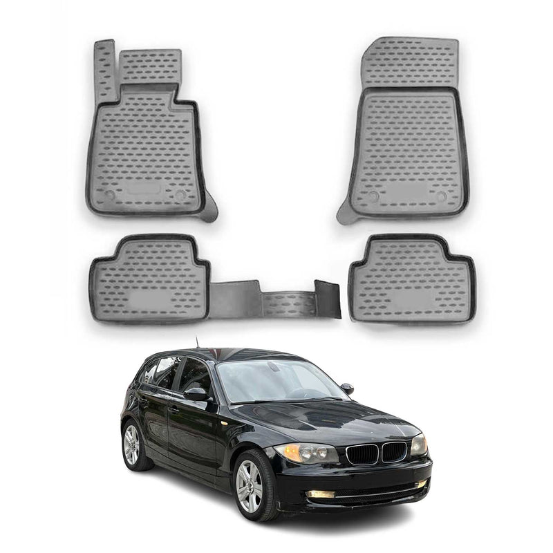 Tappetini in TPE grigio per BMW Serie 1 E87 2004-2013, 4 pezzi