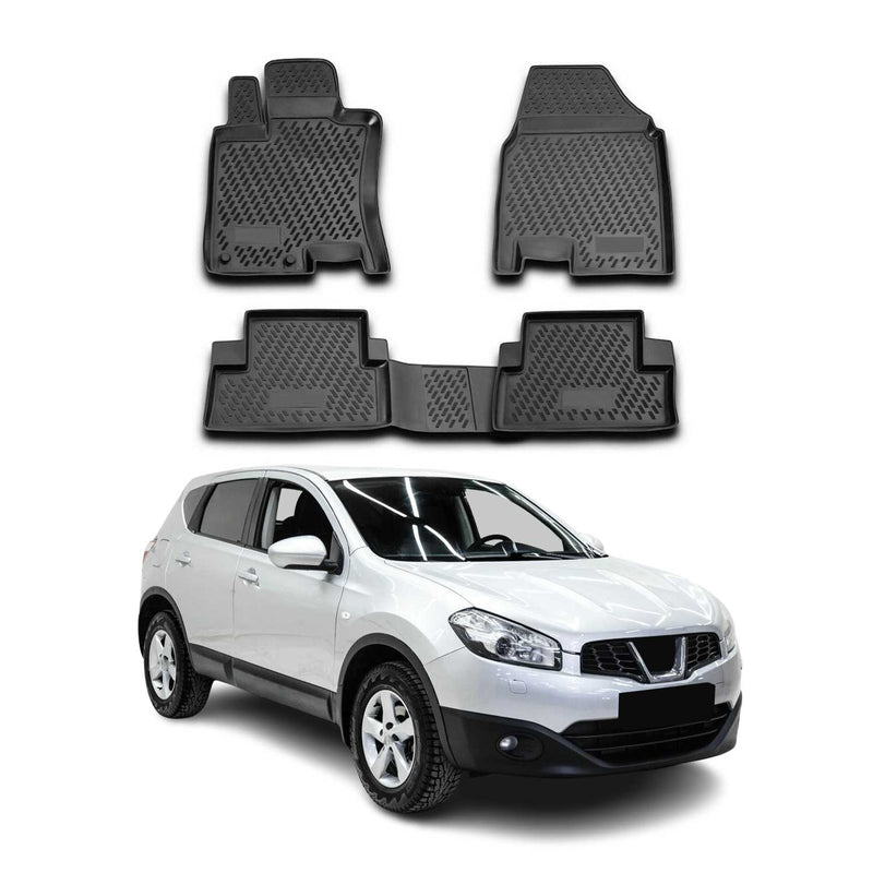 Tappetini Nissan Qashqai J10 2006-2014 in TPE nero, 4 pezzi