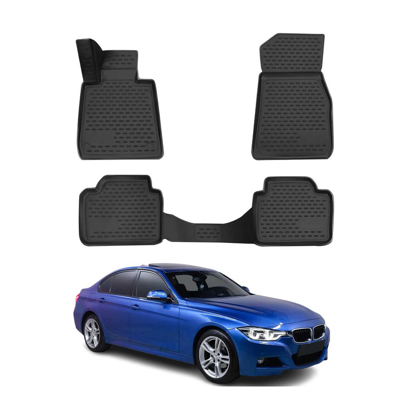 BMW 3er E46 E90 E91 E92 Fußmatten TPE Schwarz 4 tlg