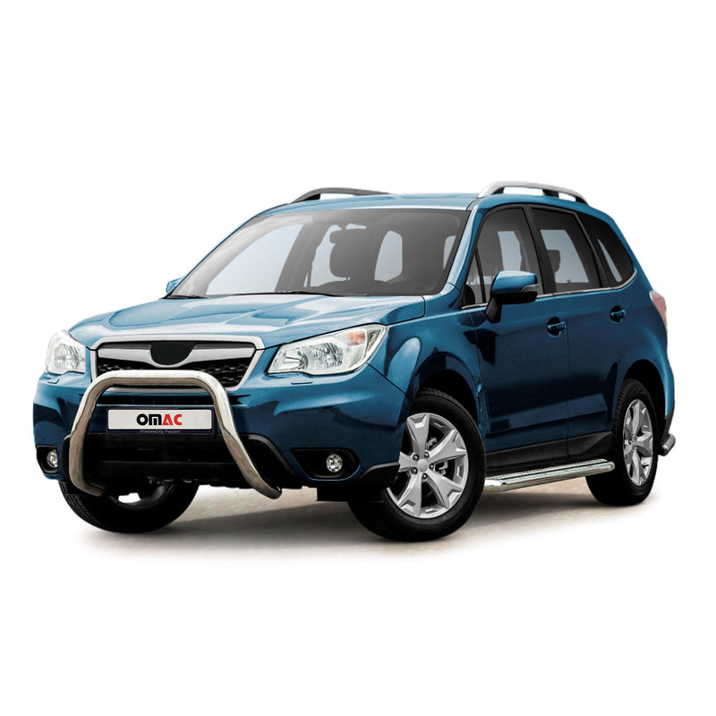 Protezione anteriore per Subaru Forester 2013-2016 con ABE acciaio argento