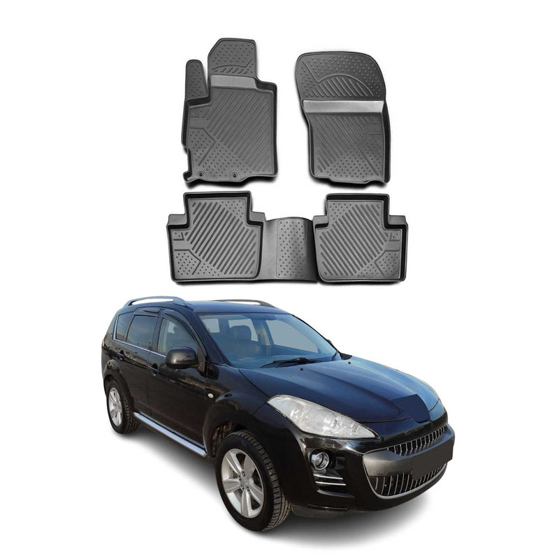 Tappetini Peugeot 4007 2007-2012 TPE Nero 4 pezzi