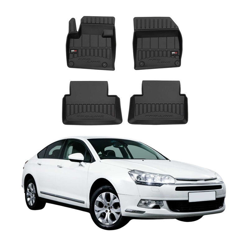 Tappetini in TPE nero per Citroen C5 Limo Break 2008-2017, 4 pezzi