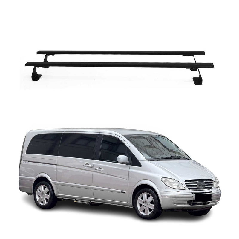 Dachträger Gepäckträger Relingträger für Mercedes Vito 2003-2014 Schwarz Alu 2x