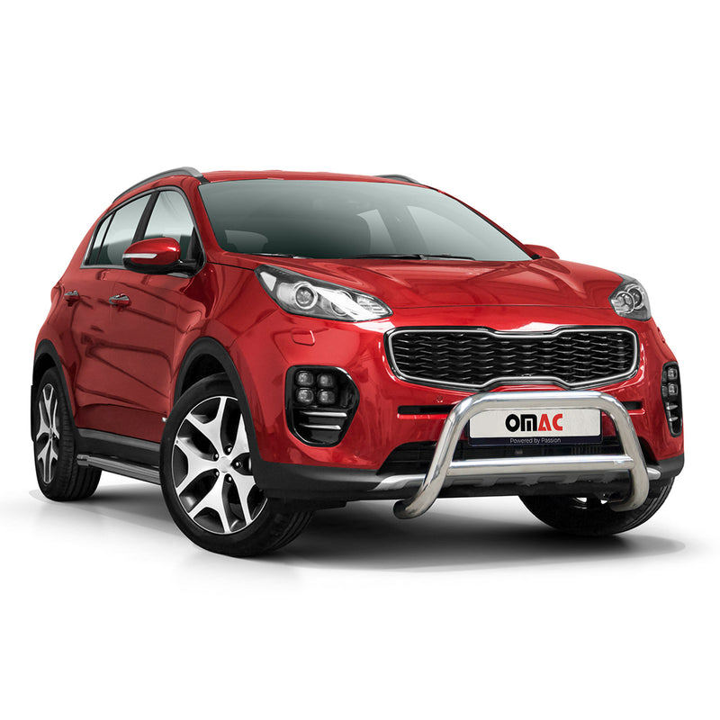 Barra di protezione anteriore per Kia Sportage 2015-2021 con ABE acciaio argento