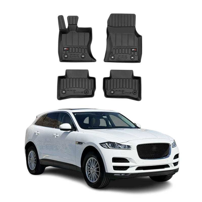 Tappetini Jaguar F-Pace 2015-2025 in TPE nero, 4 pezzi