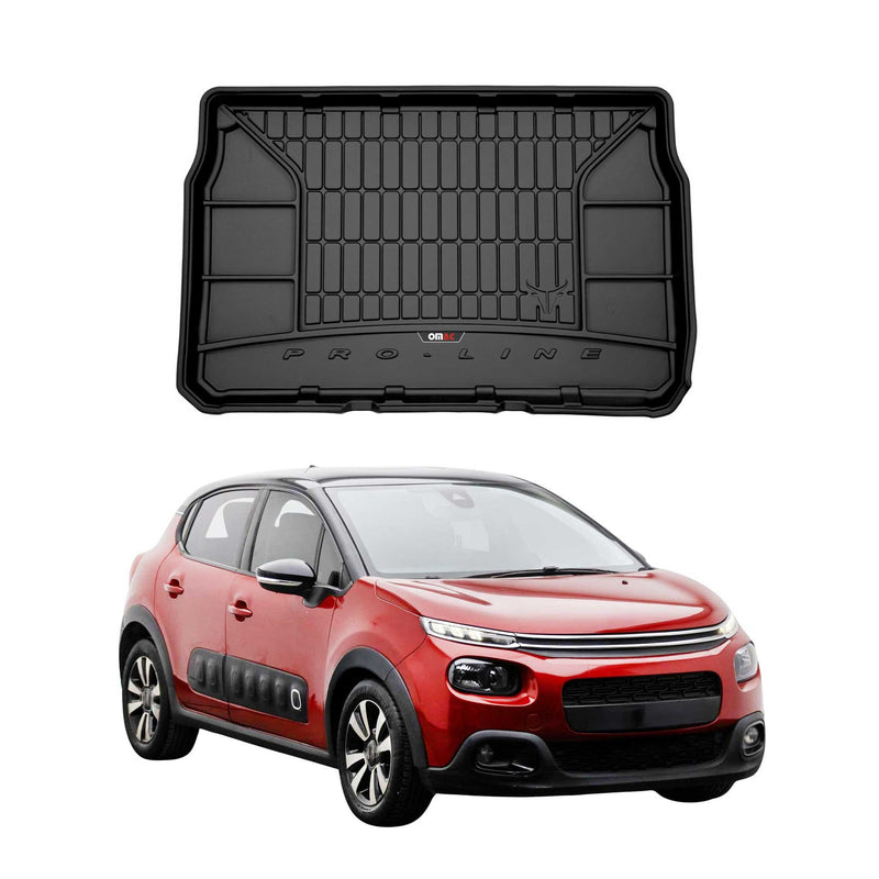 Vasca portabagagli in gomma OMAC per Citroen C3 2016-2024, vasca portabagagli in TPE, nera