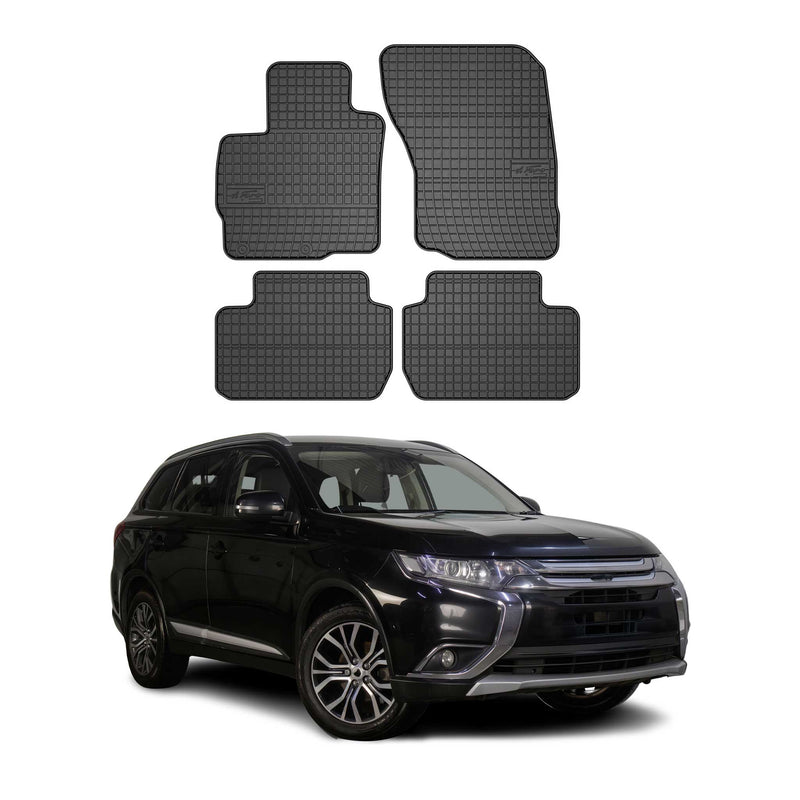 Tappetini in gomma neri per Mitsubishi Outlander 2014-2020, 4 pezzi.