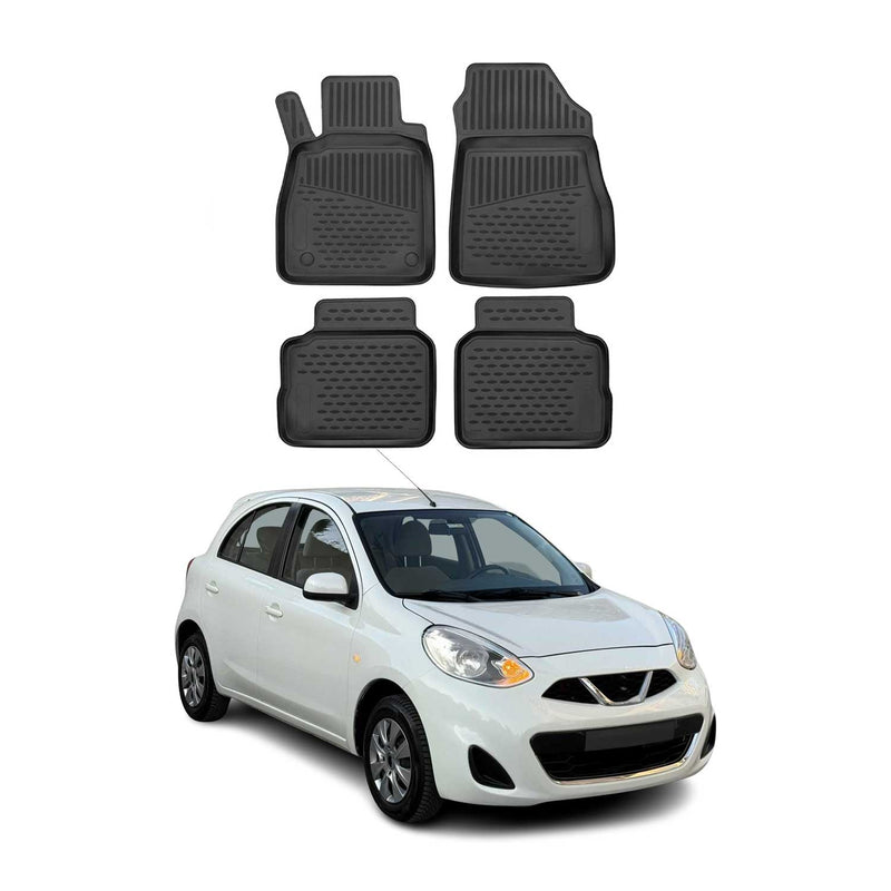Tappetini Nissan Micra 2016-2025 in TPE nero, 4 pezzi