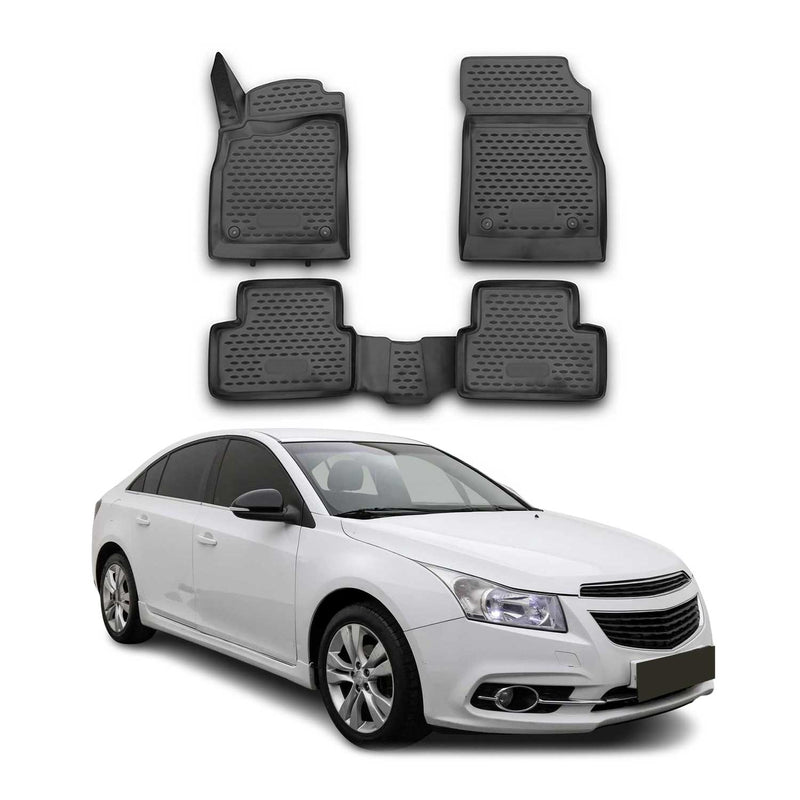 Tappetini Chevrolet Cruze 2009-2015 in TPE nero, 4 pezzi