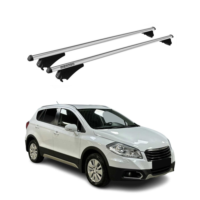 Portapacchi Menabo per Suzuki SX4 S-Cross 2013-2016 in alluminio argento 2x