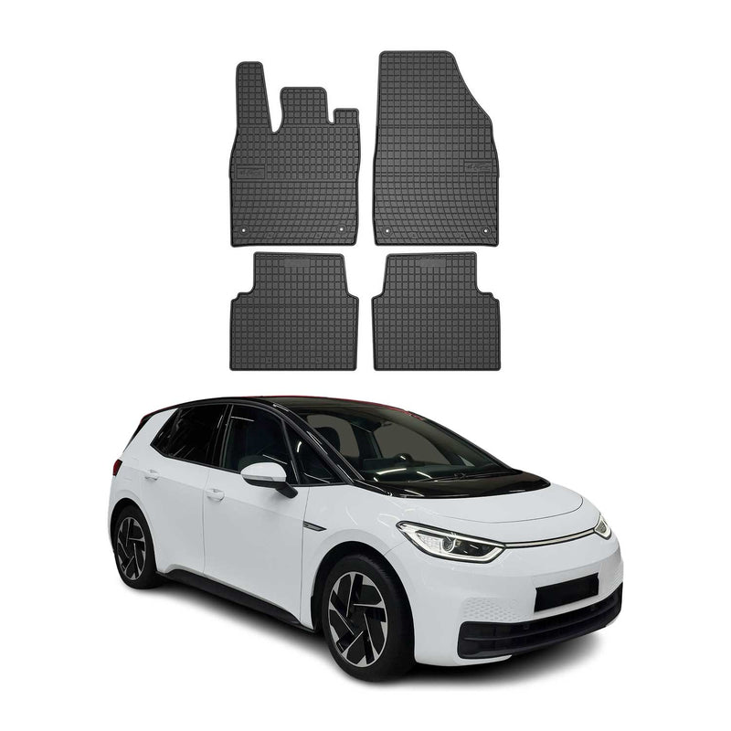 Tappetini in gomma neri per VW ID.3 2019-2025, 4 pezzi