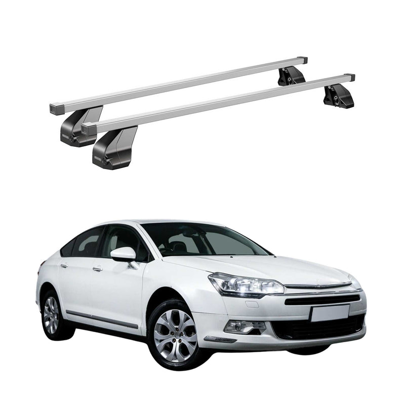 Portapacchi Menabo in acciaio per Citroen C5 2007-2017, in acciaio argento, 2 pezzi
