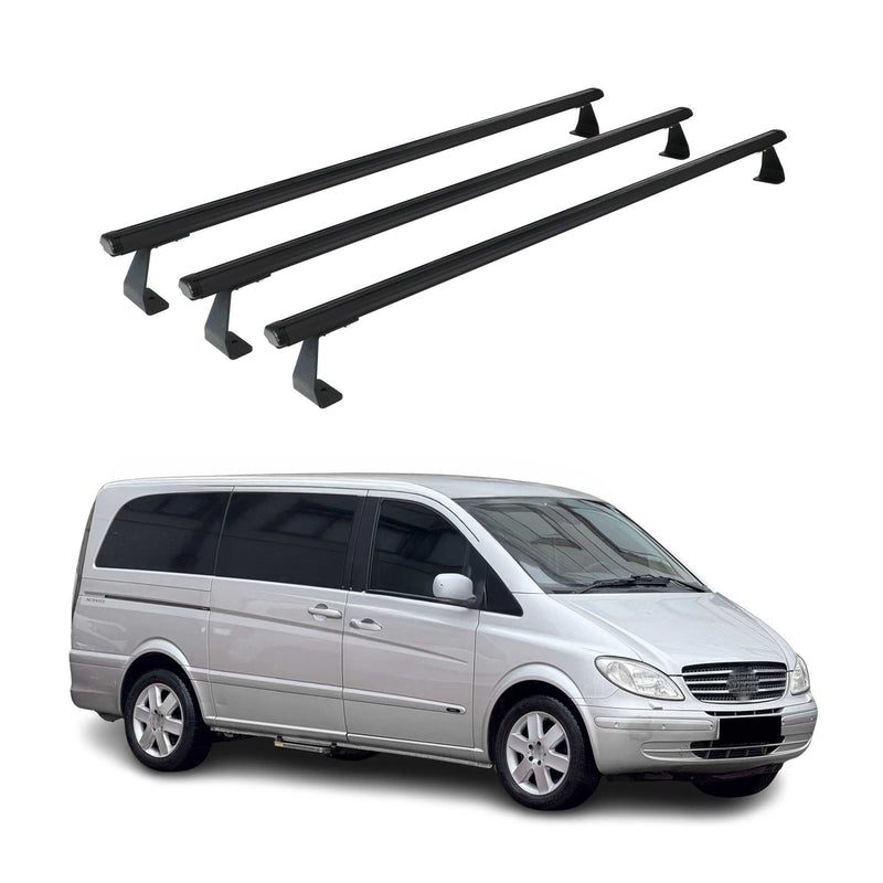 Dachträger Gepäckträger Relingträger für Mercedes Vito 2003-2014 Schwarz Alu 3x