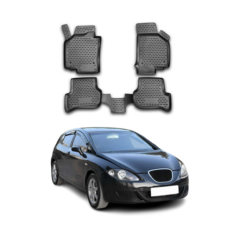 Tappetini Seat Leon 2005-2012 in TPE nero, 4 pezzi