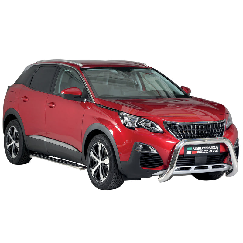 Protezione anteriore per Peugeot 3008 2018-2021 ø76mm acciaio argento