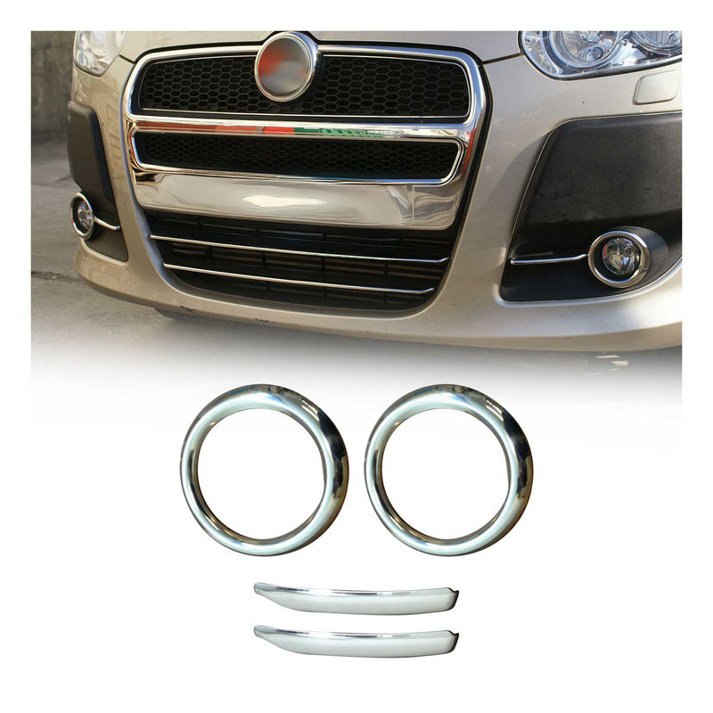 Cornice fendinebbia per Fiat Doblò in acciaio inox argento 5 pezzi