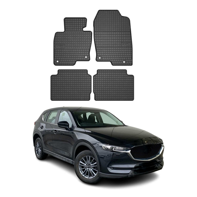 Tappetini in gomma neri per Mazda CX-5 KF 2017-2025, 4 pezzi.