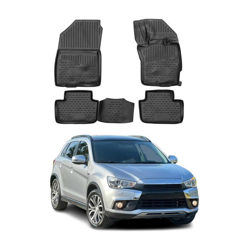 Tappetini Mitsubishi ASX 2013-2020 in TPE nero, 4 pezzi