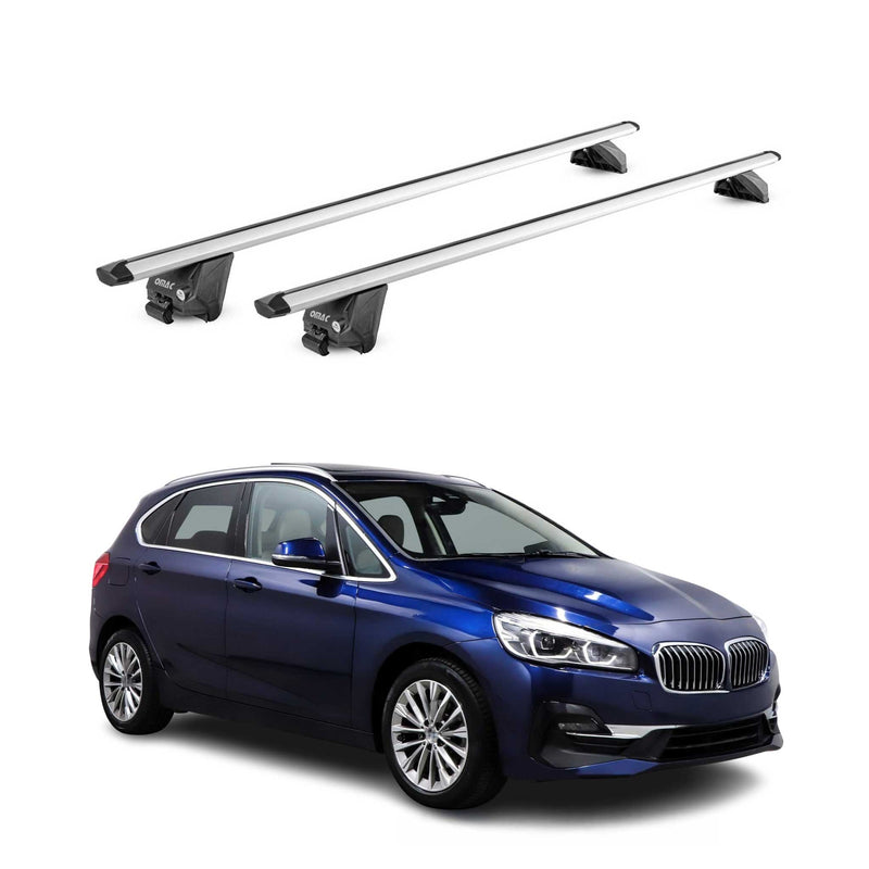 Portapacchi da tetto per BMW Serie 2 Active Tourer F45 2014-2021 Alu Grey 2x ABE