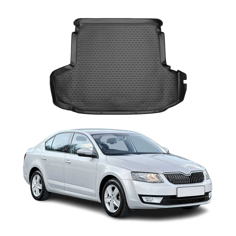 Tappetino per bagagliaio per Skoda Octavia 2017-2025 in gomma TPE nero