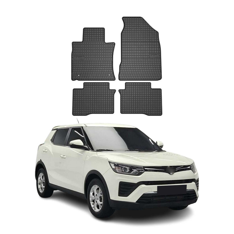 Tappetini in gomma neri per Ssangyong Tivoli 2015-2020, 4 pezzi