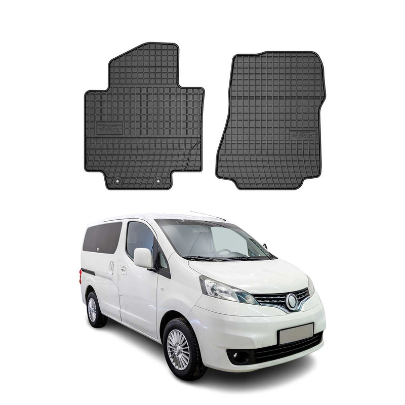 Tappetini in gomma neri per Nissan NV200 2009-2021, 2 pezzi