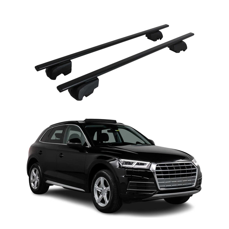 Portapacchi da tetto per Audi Q5 2017-2024 barre trasversali ABE alluminio nero 2x