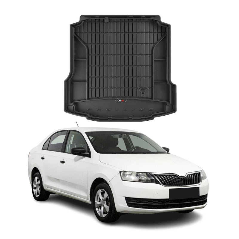 Vasca portabagagli in gomma OMAC per Skoda Rapid 2012-2019, vasca portabagagli in TPE, nera