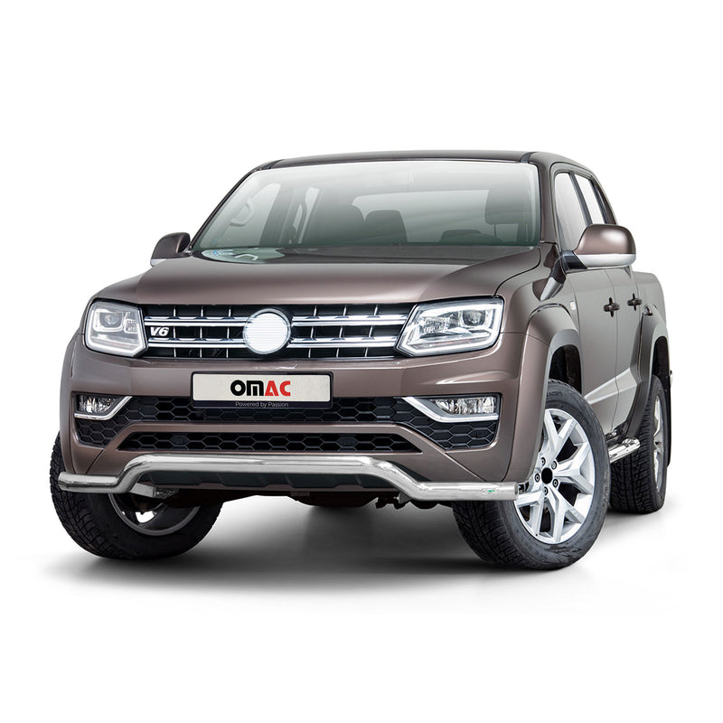 Barra di protezione anteriore per VW Amarok 2016-2021 con ABE in acciaio argento