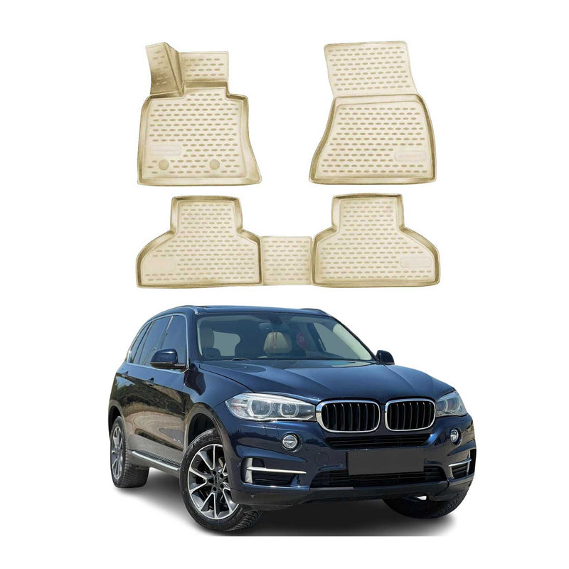 Tappetini BMW X5 F15 F85 2013-2018 in TPE beige, 4 pezzi