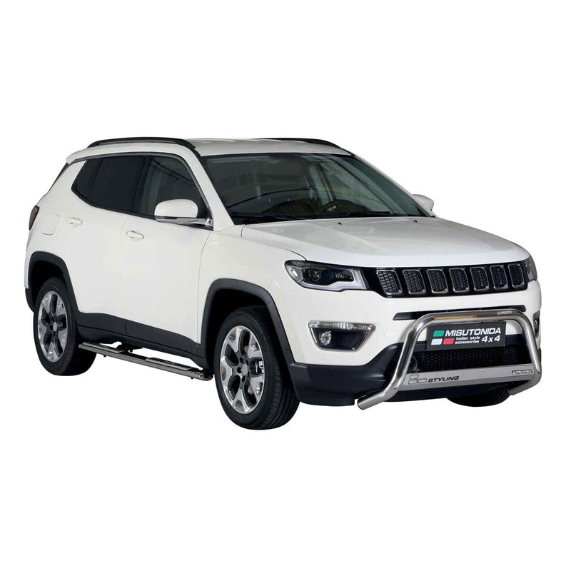 Minigonne laterali in acciaio inossidabile per Jeep Compass 2016-2021 Argento