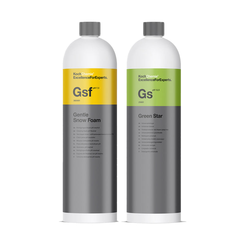Koch Chemie Gentle Snow Foam Schiuma detergente + detergente Green Star 1 litro ciascuno