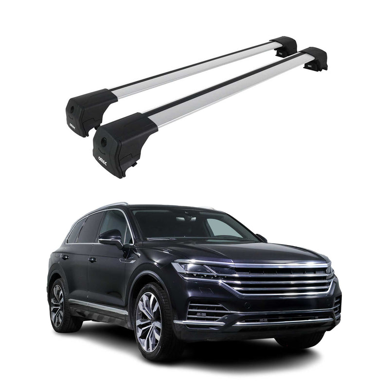 Portapacchi da tetto per VW Touareg 2018-2024 ABE portapacchi base in alluminio argento