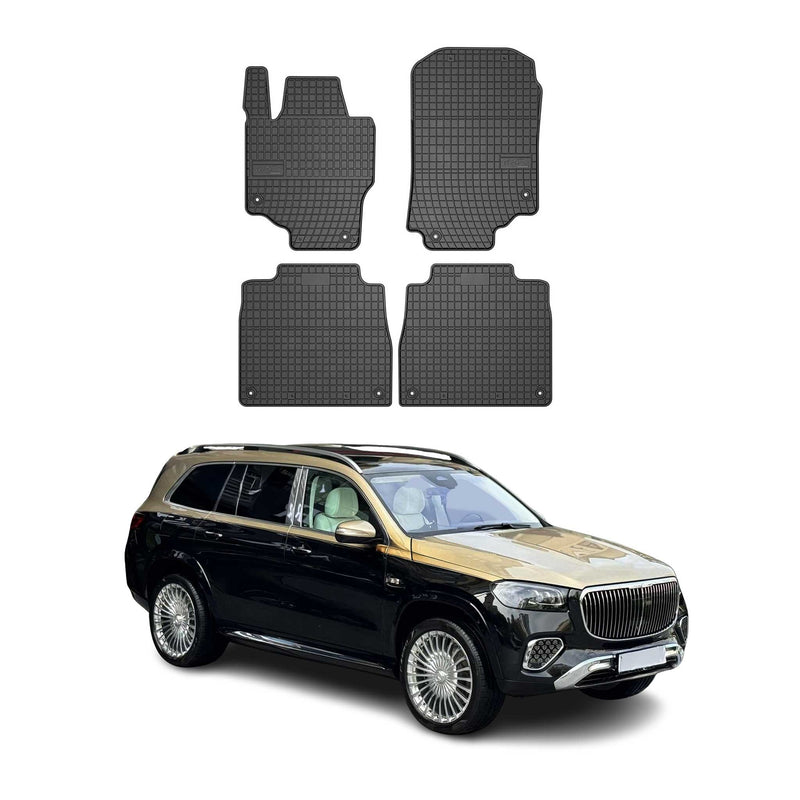 Tappetini in gomma neri per Mercedes GLS Classe X167 2019-2025, 4 pezzi