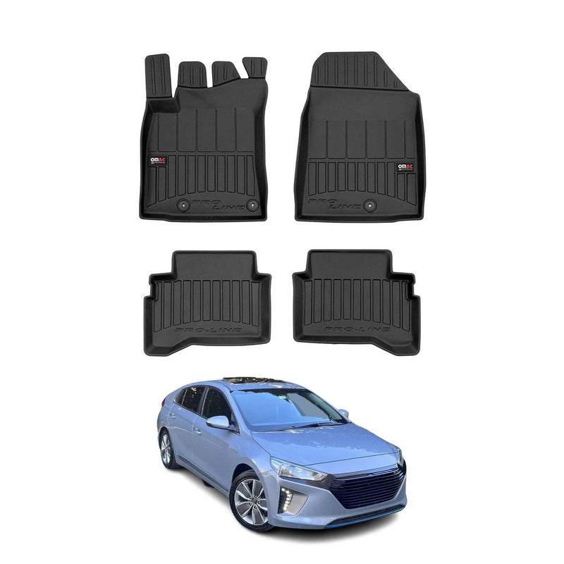 Tappetini Hyundai Ioniq 2016-2022 in TPE nero, 4 pezzi