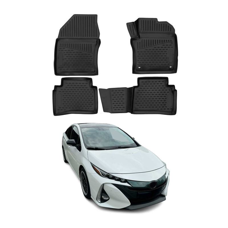 Tappetini in TPE neri per Toyota Prius RHD 2015-2021, 4 pezzi